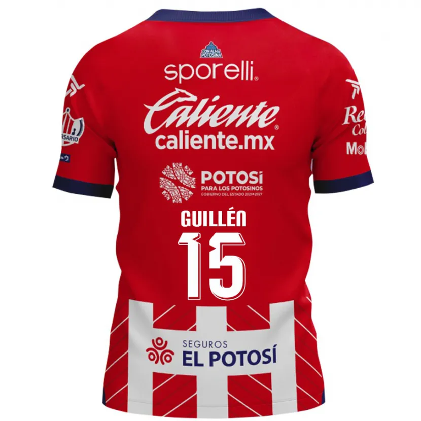 Danxen Niño Camiseta Daniel Guillén #15 Rojo Blanco 1ª Equipación 2024/25 La Camisa