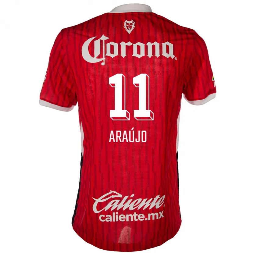 Danxen Niño Camiseta Maximiliano Araújo #11 Rojo Blanco 1ª Equipación 2024/25 La Camisa