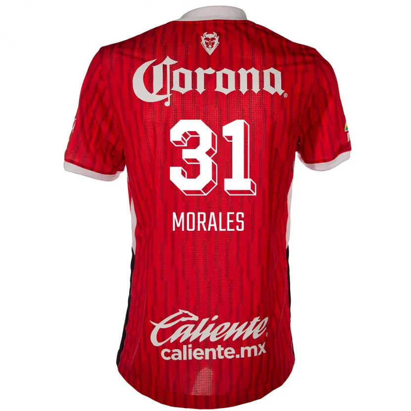 Danxen Niño Camiseta Robert Morales #31 Rojo Blanco 1ª Equipación 2024/25 La Camisa