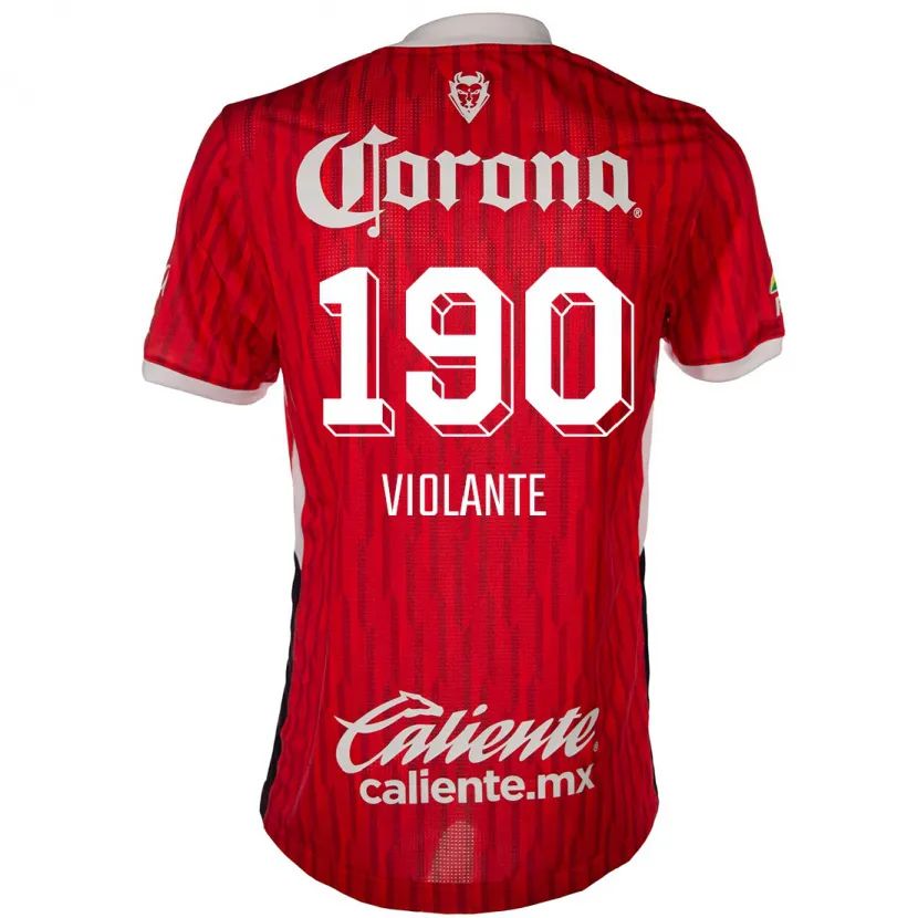 Danxen Niño Camiseta Isaías Violante #190 Rojo Blanco 1ª Equipación 2024/25 La Camisa