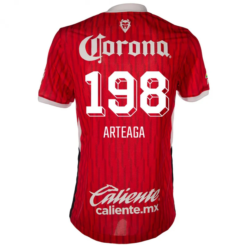 Danxen Niño Camiseta Víctor Arteaga #198 Rojo Blanco 1ª Equipación 2024/25 La Camisa