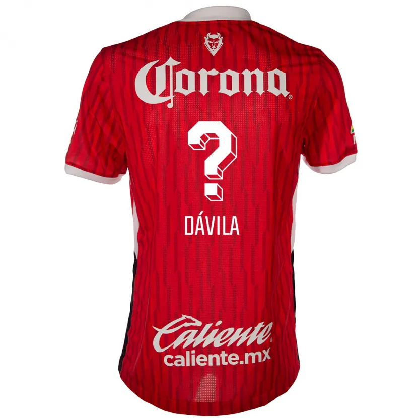 Danxen Niño Camiseta Dilan Dávila #0 Rojo Blanco 1ª Equipación 2024/25 La Camisa