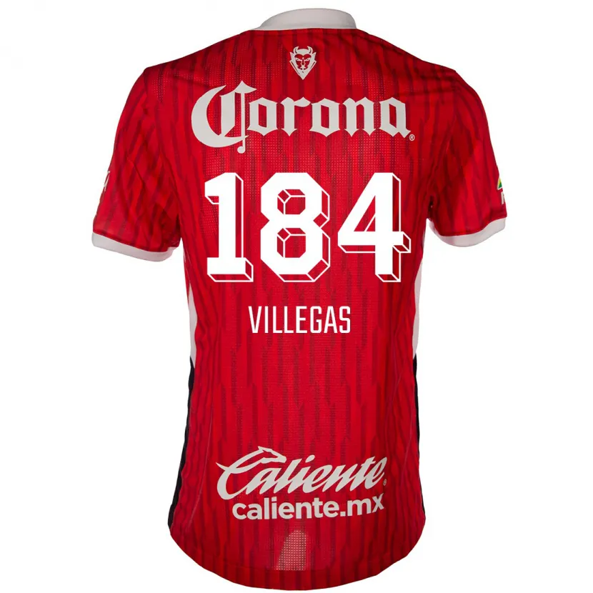 Danxen Niño Camiseta Abraham Villegas #184 Rojo Blanco 1ª Equipación 2024/25 La Camisa