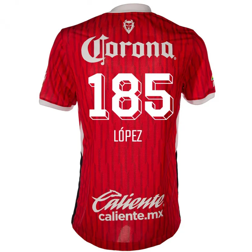 Danxen Niño Camiseta David López #185 Rojo Blanco 1ª Equipación 2024/25 La Camisa