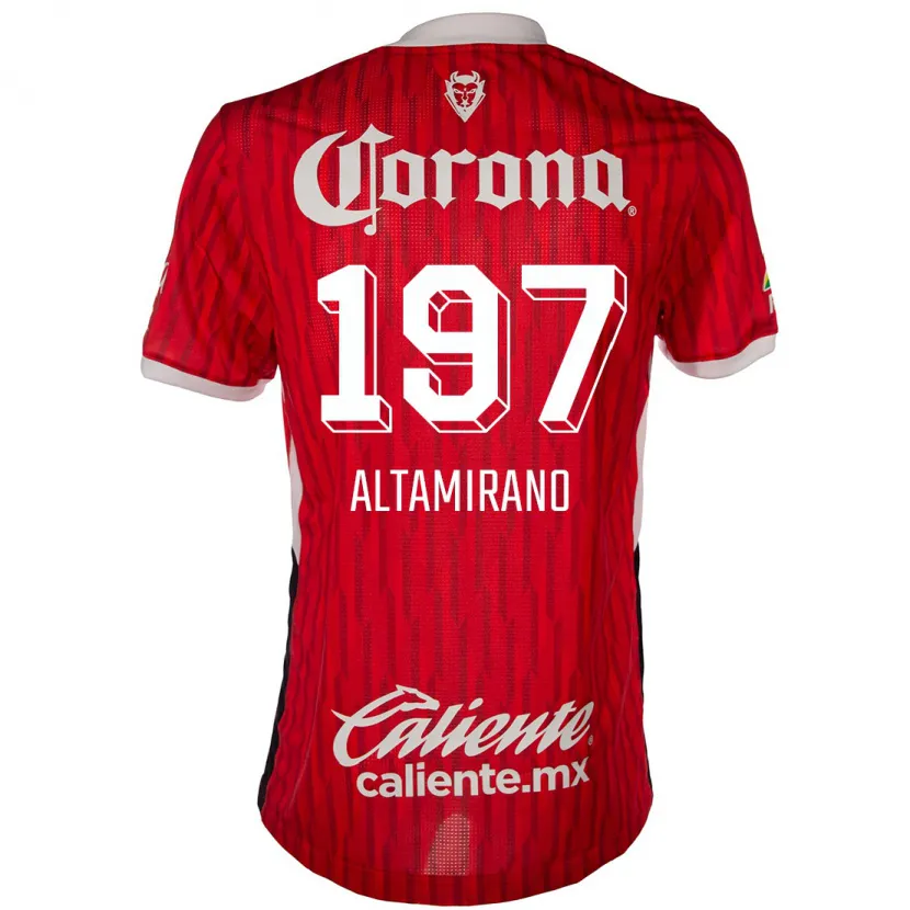 Danxen Niño Camiseta Óscar Altamirano #197 Rojo Blanco 1ª Equipación 2024/25 La Camisa