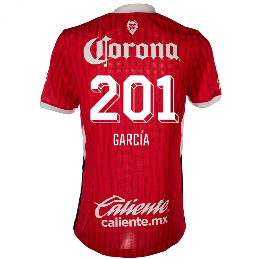 Danxen Niño Camiseta Eros García #201 Rojo Blanco 1ª Equipación 2024/25 La Camisa