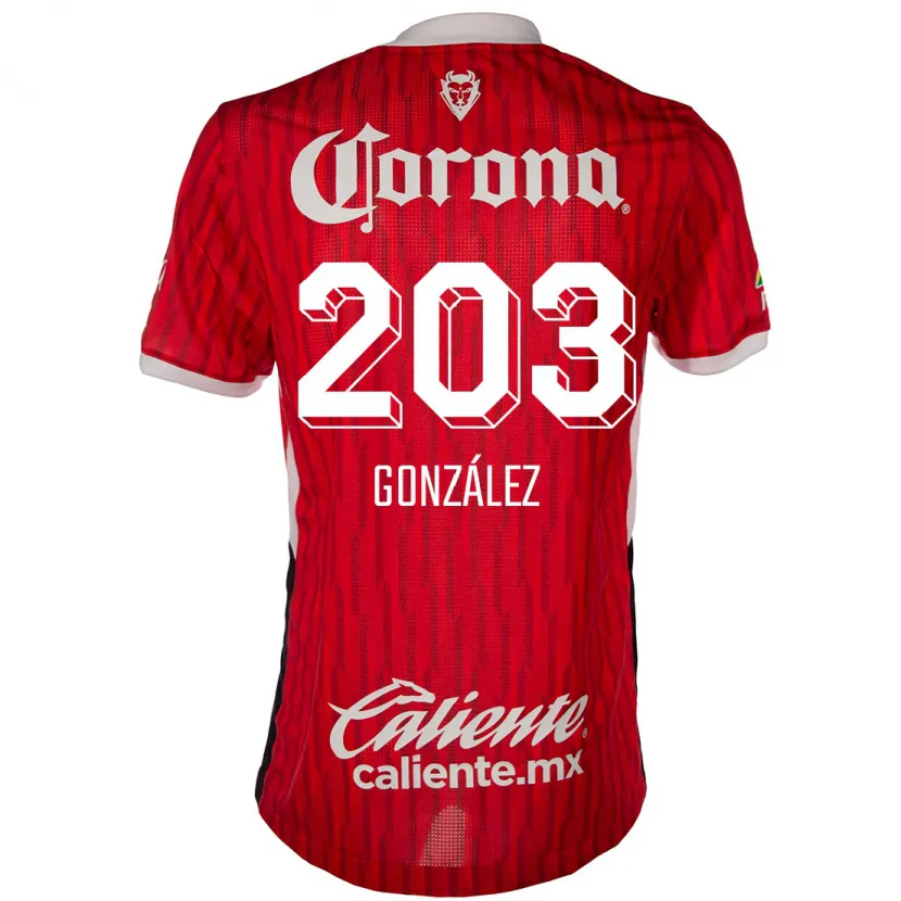 Danxen Niño Camiseta Luis González #203 Rojo Blanco 1ª Equipación 2024/25 La Camisa