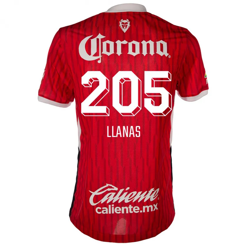 Danxen Niño Camiseta Emmanuel Llanas #205 Rojo Blanco 1ª Equipación 2024/25 La Camisa