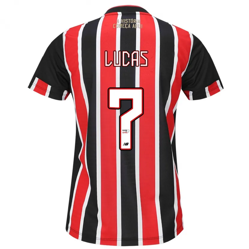 Danxen Niño Camiseta Lucas Moura #7 Negro Rojo Blanco 2ª Equipación 2024/25 La Camisa