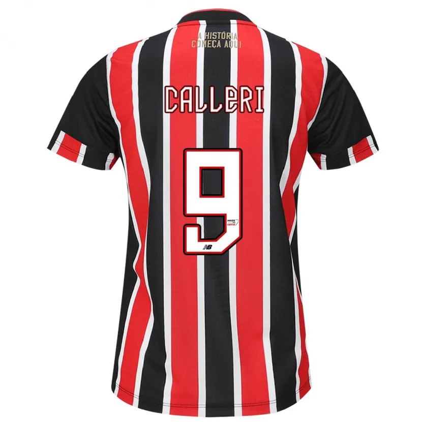 Danxen Niño Camiseta Jonathan Calleri #9 Negro Rojo Blanco 2ª Equipación 2024/25 La Camisa