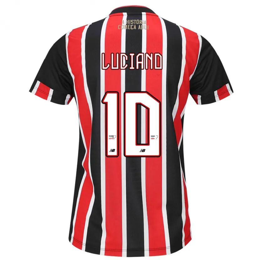 Danxen Niño Camiseta Luciano #10 Negro Rojo Blanco 2ª Equipación 2024/25 La Camisa