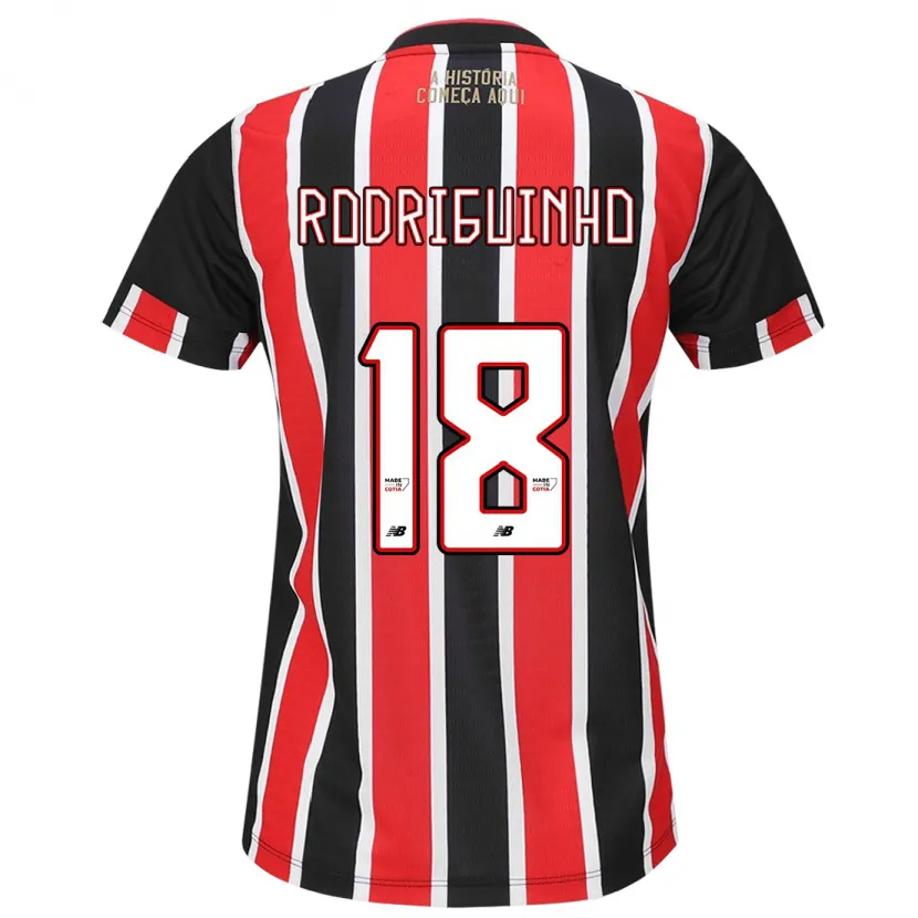 Danxen Niño Camiseta Rodriguinho #18 Negro Rojo Blanco 2ª Equipación 2024/25 La Camisa