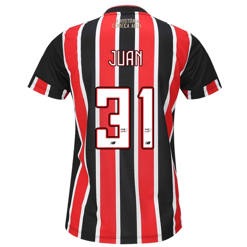 Danxen Niño Camiseta Juan #31 Negro Rojo Blanco 2ª Equipación 2024/25 La Camisa