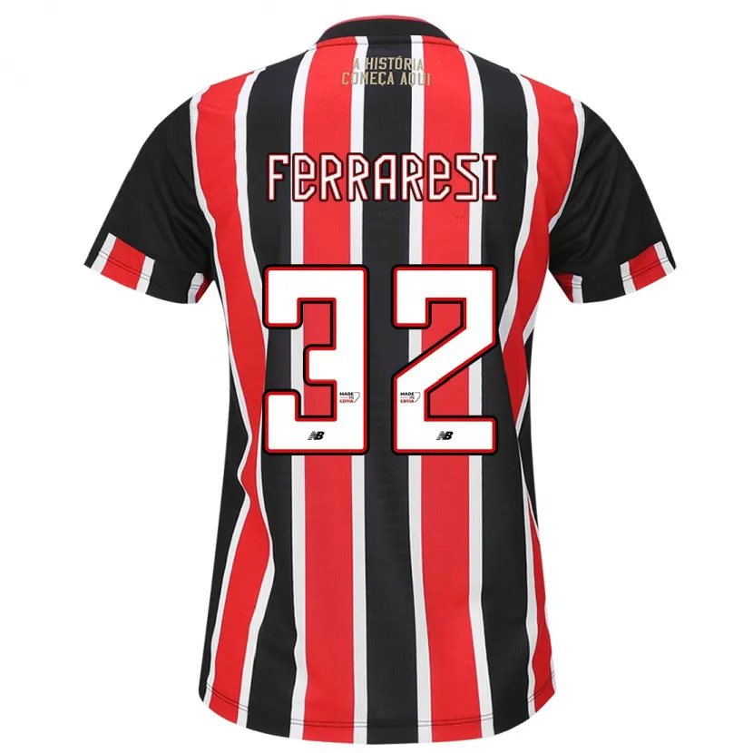 Danxen Niño Camiseta Nahuel Ferraresi #32 Negro Rojo Blanco 2ª Equipación 2024/25 La Camisa