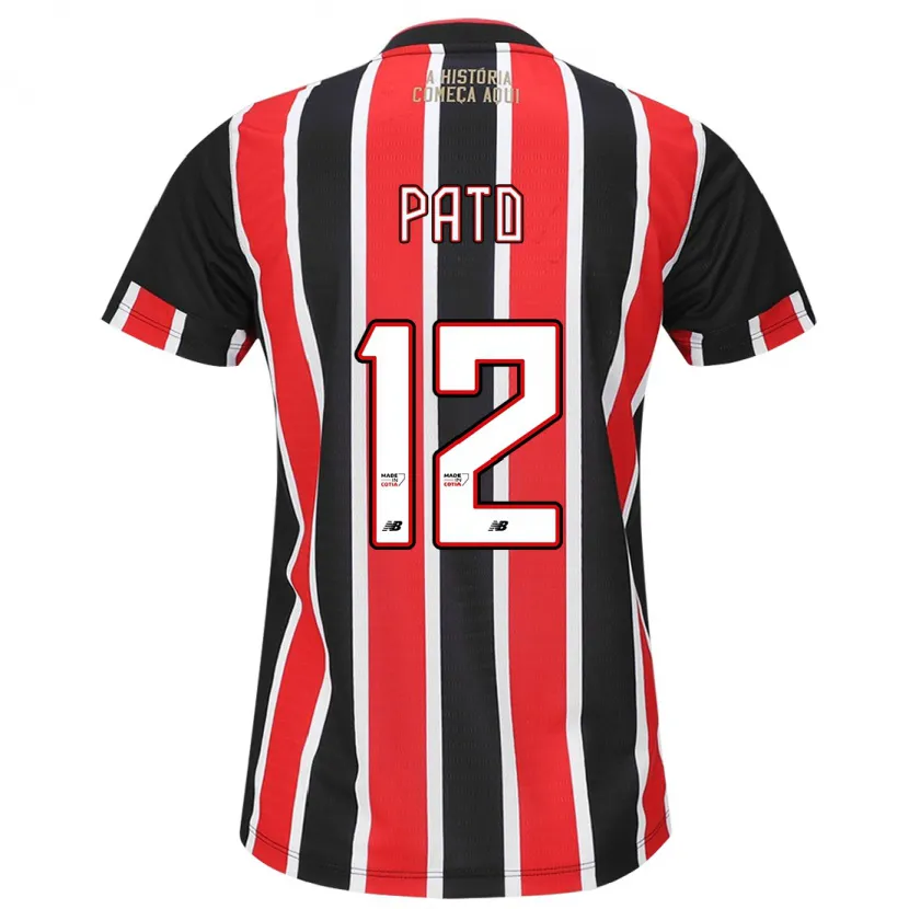 Danxen Niño Camiseta Alexandre Pato #12 Negro Rojo Blanco 2ª Equipación 2024/25 La Camisa