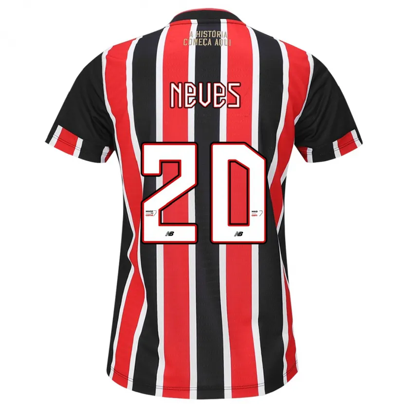 Danxen Niño Camiseta Gabriel Neves #20 Negro Rojo Blanco 2ª Equipación 2024/25 La Camisa