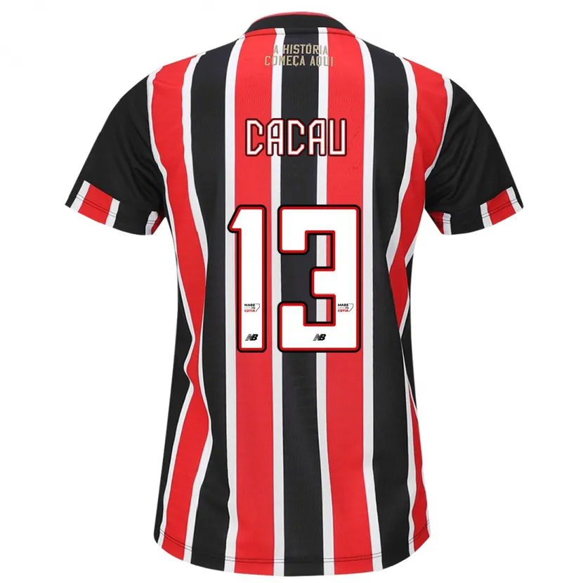 Danxen Niño Camiseta Cacau #13 Negro Rojo Blanco 2ª Equipación 2024/25 La Camisa