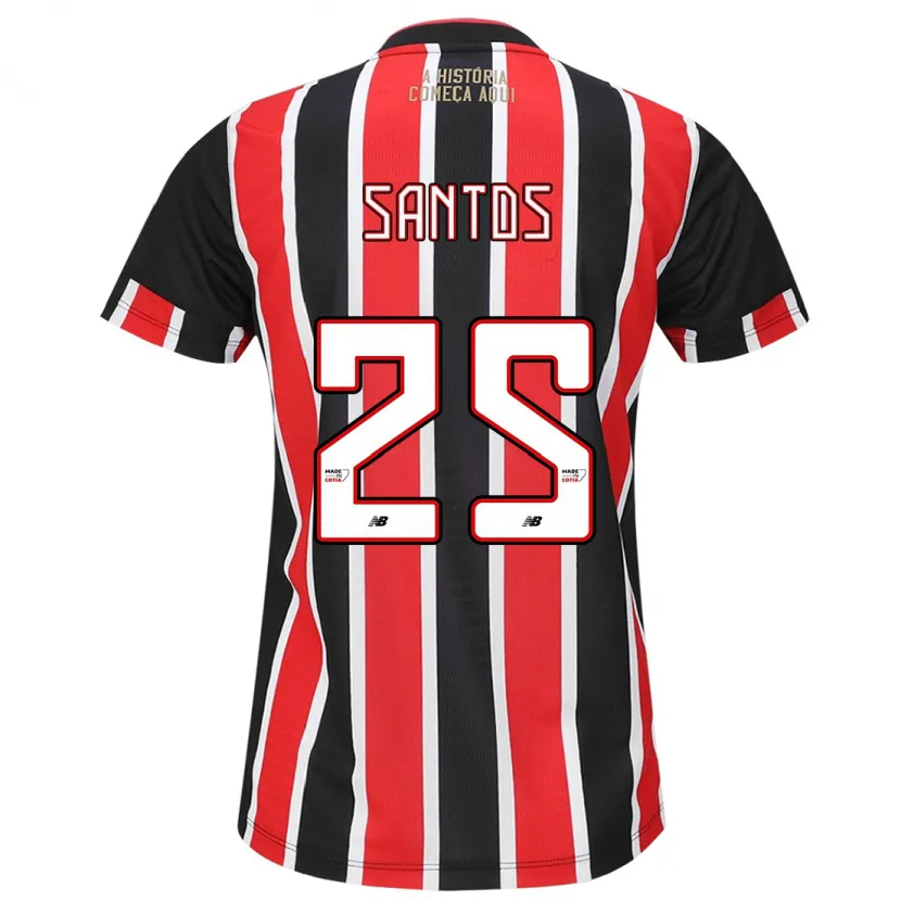 Danxen Niño Camiseta Mariana Santos #25 Negro Rojo Blanco 2ª Equipación 2024/25 La Camisa