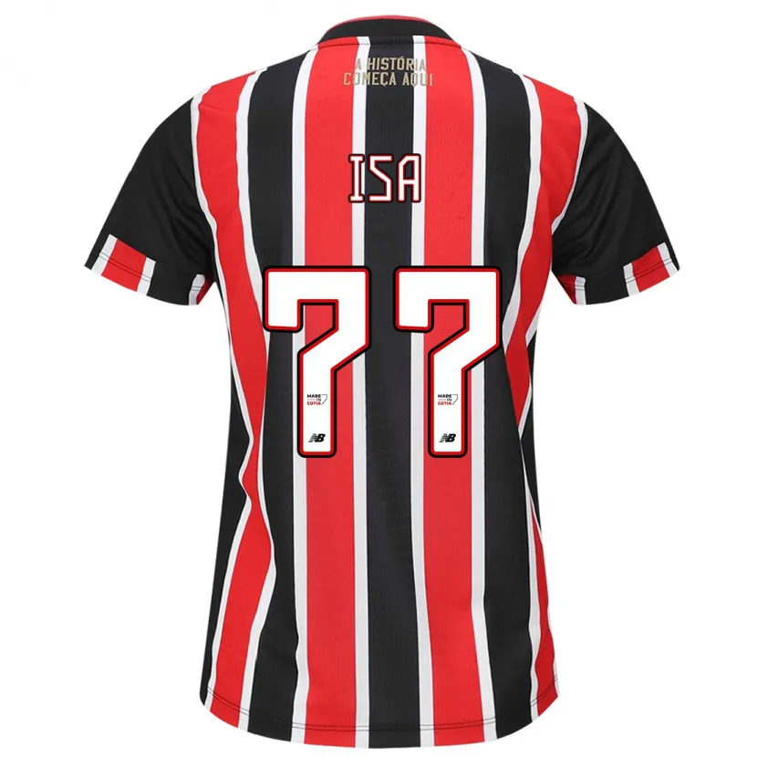 Danxen Niño Camiseta Isa #77 Negro Rojo Blanco 2ª Equipación 2024/25 La Camisa