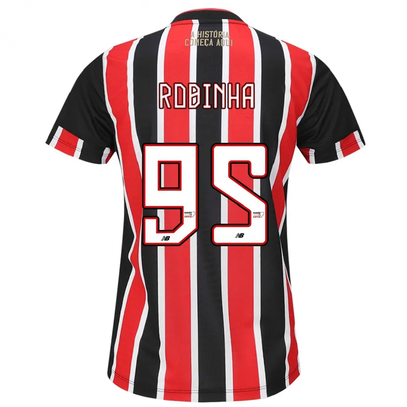 Danxen Niño Camiseta Robinha #95 Negro Rojo Blanco 2ª Equipación 2024/25 La Camisa