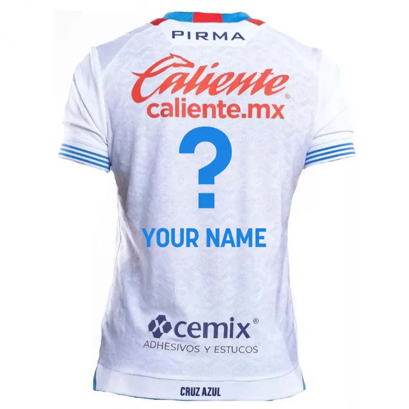 Danxen Niño Camiseta Su Nombre #0 Blanco Azul 2ª Equipación 2024/25 La Camisa