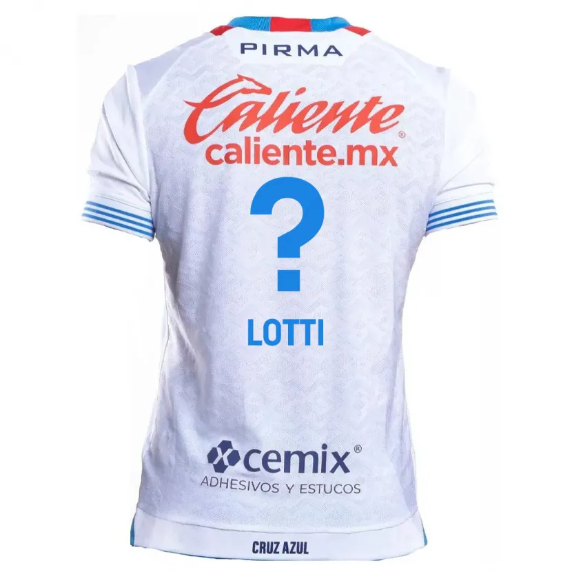 Danxen Niño Camiseta Augusto Lotti #0 Blanco Azul 2ª Equipación 2024/25 La Camisa