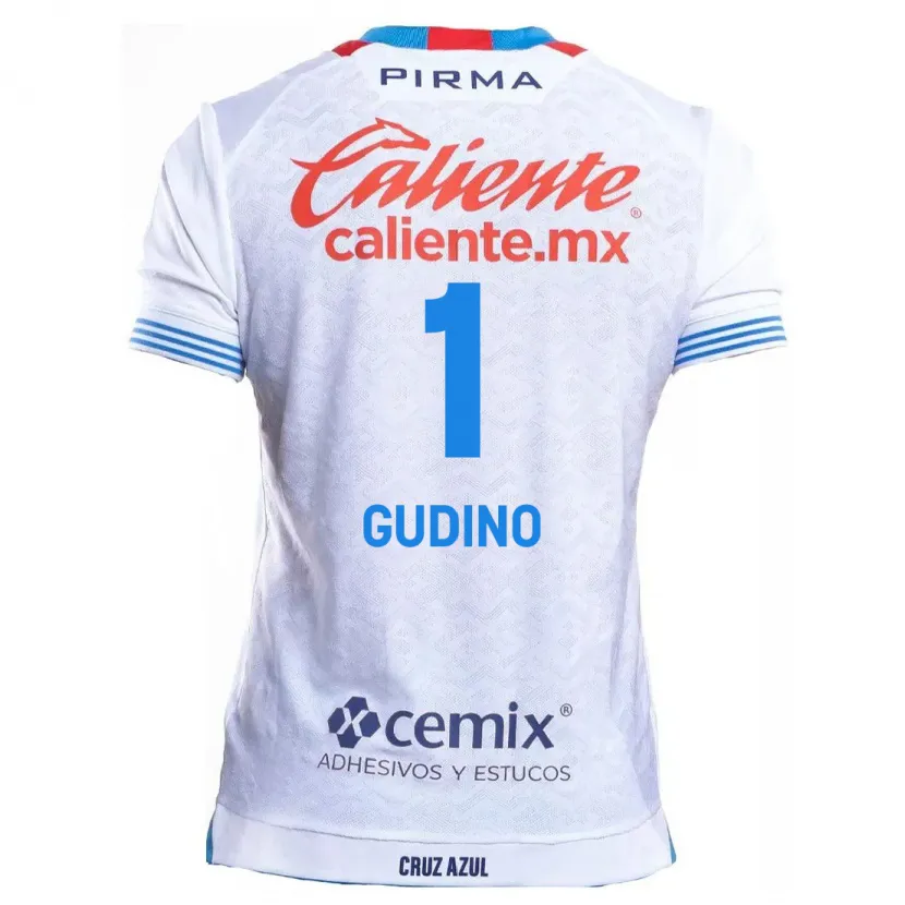 Danxen Niño Camiseta Andrés Gudiño #1 Blanco Azul 2ª Equipación 2024/25 La Camisa