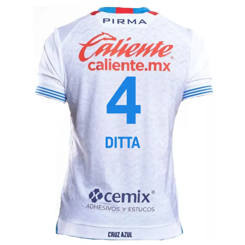 Danxen Niño Camiseta Willer Ditta #4 Blanco Azul 2ª Equipación 2024/25 La Camisa