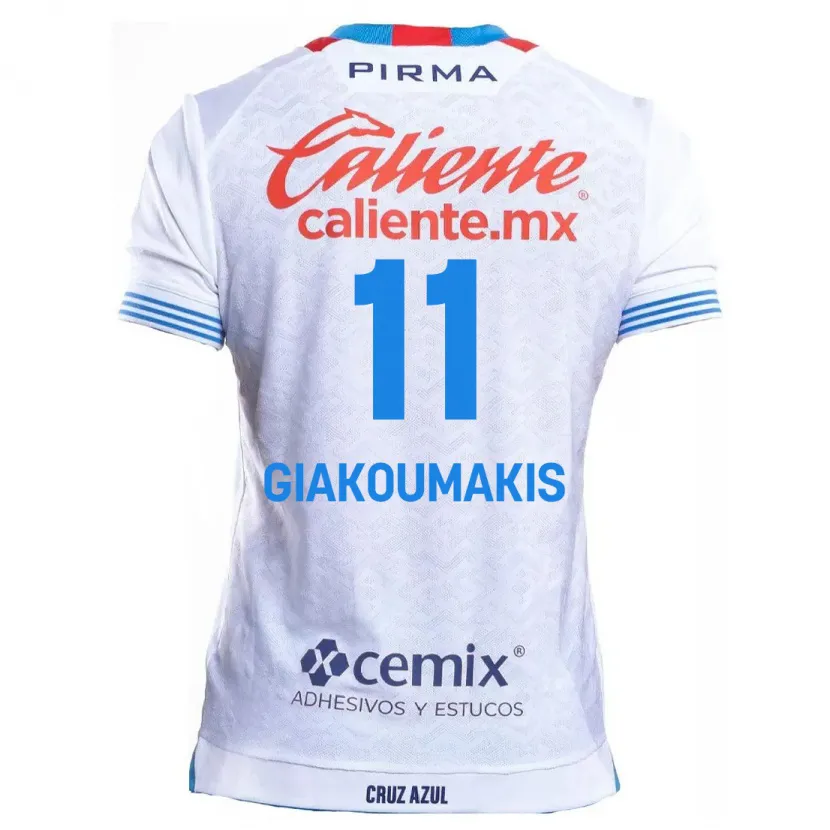 Danxen Niño Camiseta Georgios Giakoumakis #11 Blanco Azul 2ª Equipación 2024/25 La Camisa