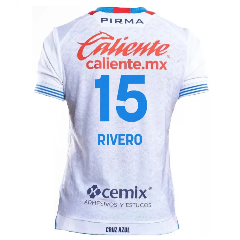 Danxen Niño Camiseta Ignacio Rivero #15 Blanco Azul 2ª Equipación 2024/25 La Camisa