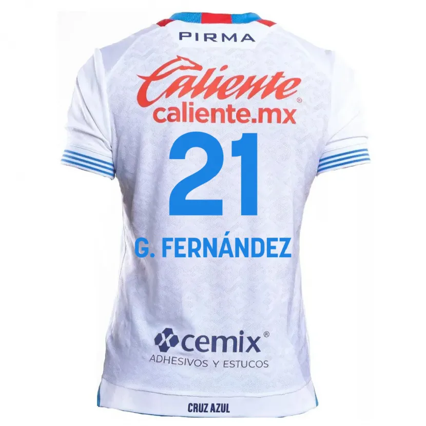 Danxen Niño Camiseta Gabriel Fernández #21 Blanco Azul 2ª Equipación 2024/25 La Camisa