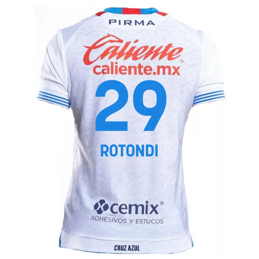 Danxen Niño Camiseta Carlos Rotondi #29 Blanco Azul 2ª Equipación 2024/25 La Camisa