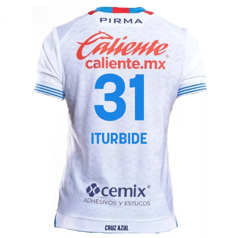 Danxen Niño Camiseta Luis Iturbide #31 Blanco Azul 2ª Equipación 2024/25 La Camisa