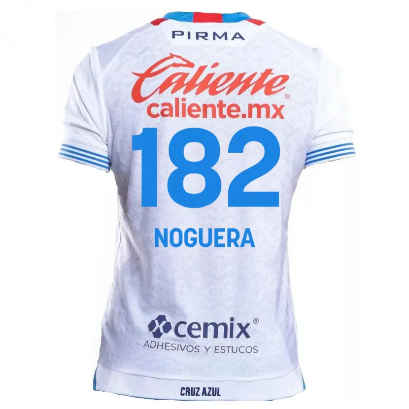 Danxen Niño Camiseta Heldrich Noguera #182 Blanco Azul 2ª Equipación 2024/25 La Camisa