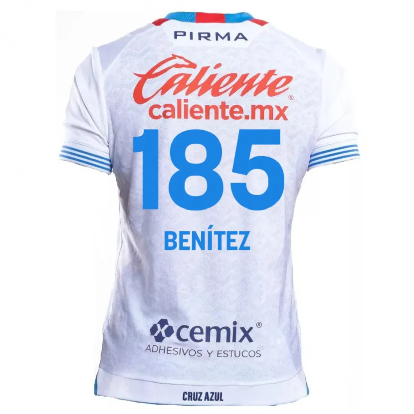 Danxen Niño Camiseta Cristopher Benítez #185 Blanco Azul 2ª Equipación 2024/25 La Camisa