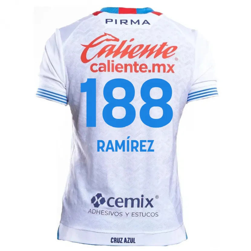 Danxen Niño Camiseta Diego Ramírez #188 Blanco Azul 2ª Equipación 2024/25 La Camisa