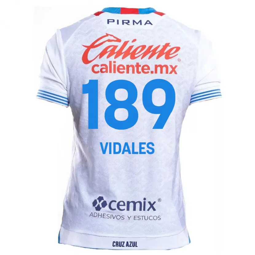 Danxen Niño Camiseta Álvaro Vidales #189 Blanco Azul 2ª Equipación 2024/25 La Camisa