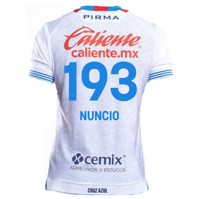 Danxen Niño Camiseta Jorge Nuncio #193 Blanco Azul 2ª Equipación 2024/25 La Camisa