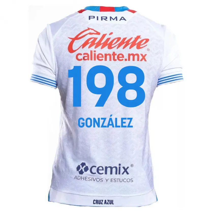 Danxen Niño Camiseta Kenneth González #198 Blanco Azul 2ª Equipación 2024/25 La Camisa