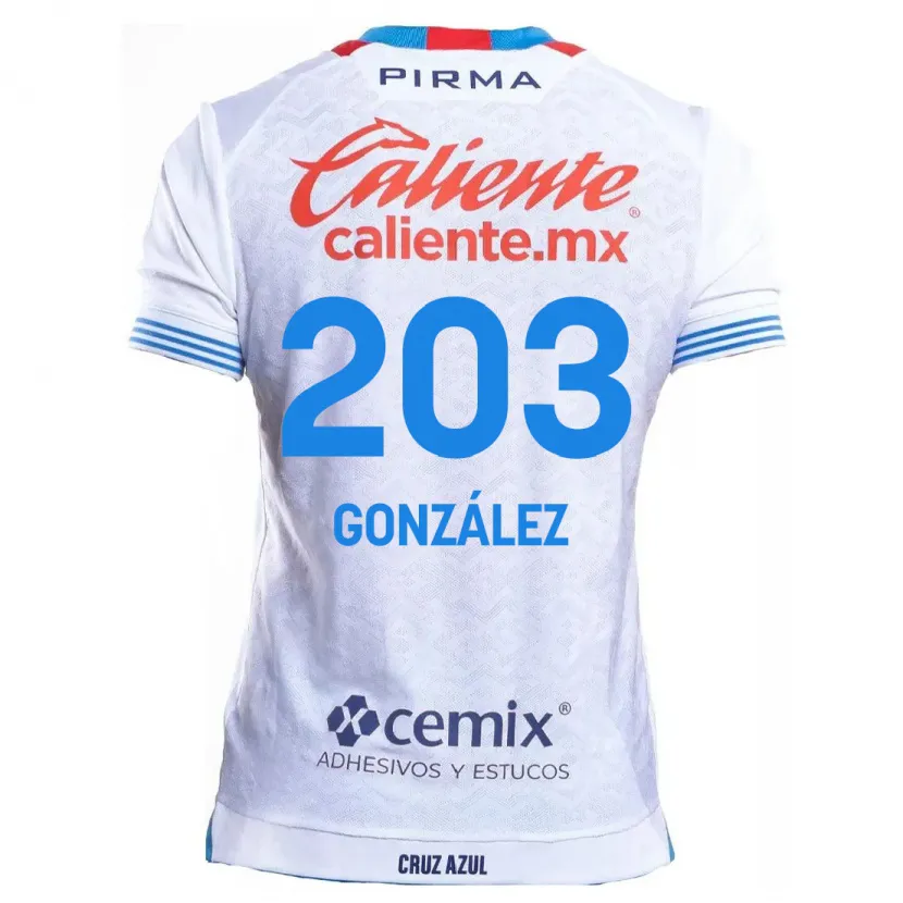 Danxen Niño Camiseta Rogelio González #203 Blanco Azul 2ª Equipación 2024/25 La Camisa