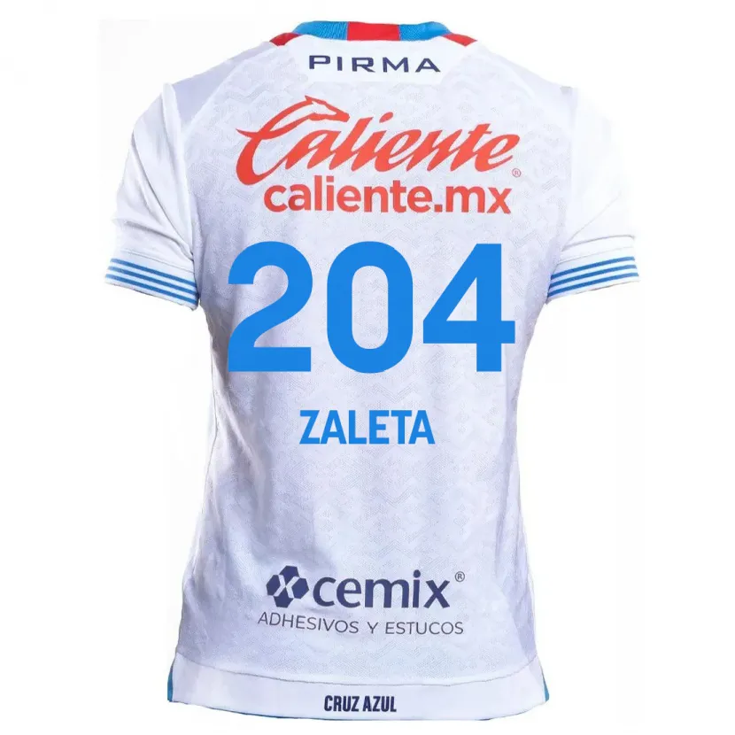 Danxen Niño Camiseta Mauro Zaleta #204 Blanco Azul 2ª Equipación 2024/25 La Camisa