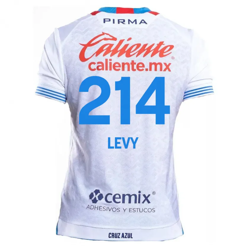 Danxen Niño Camiseta Mateo Levy #214 Blanco Azul 2ª Equipación 2024/25 La Camisa