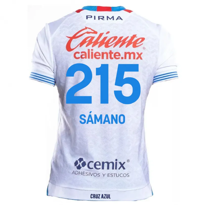 Danxen Niño Camiseta Fernando Sámano #215 Blanco Azul 2ª Equipación 2024/25 La Camisa