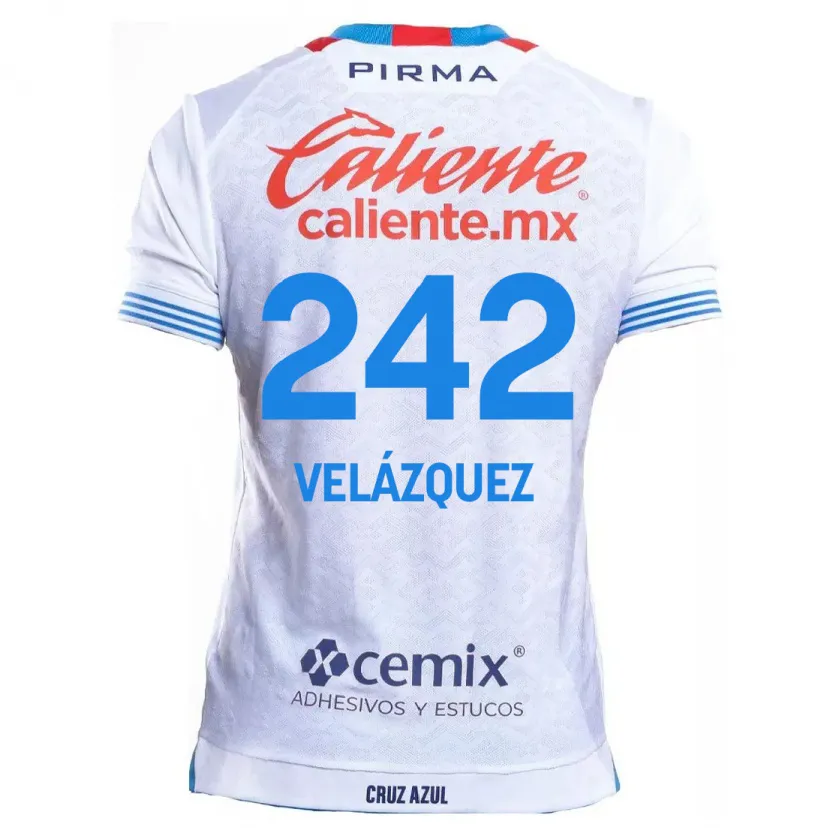 Danxen Niño Camiseta Karol Velázquez #242 Blanco Azul 2ª Equipación 2024/25 La Camisa