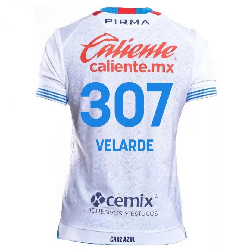 Danxen Niño Camiseta Juan Velarde #307 Blanco Azul 2ª Equipación 2024/25 La Camisa