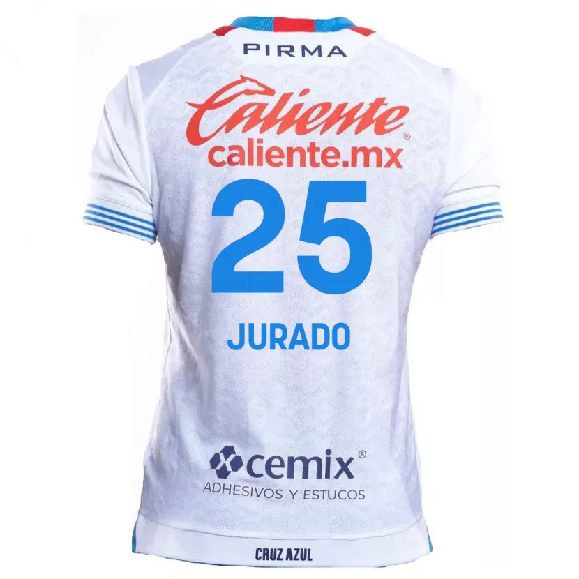 Danxen Niño Camiseta Sebastián Jurado #25 Blanco Azul 2ª Equipación 2024/25 La Camisa