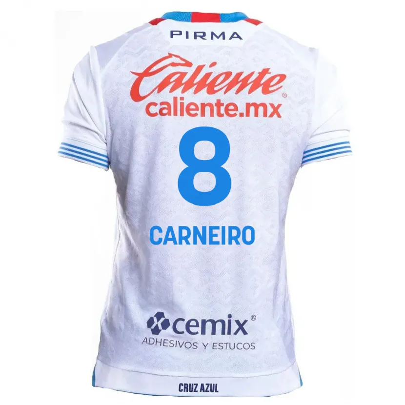 Danxen Niño Camiseta Gonzalo Carneiro #8 Blanco Azul 2ª Equipación 2024/25 La Camisa