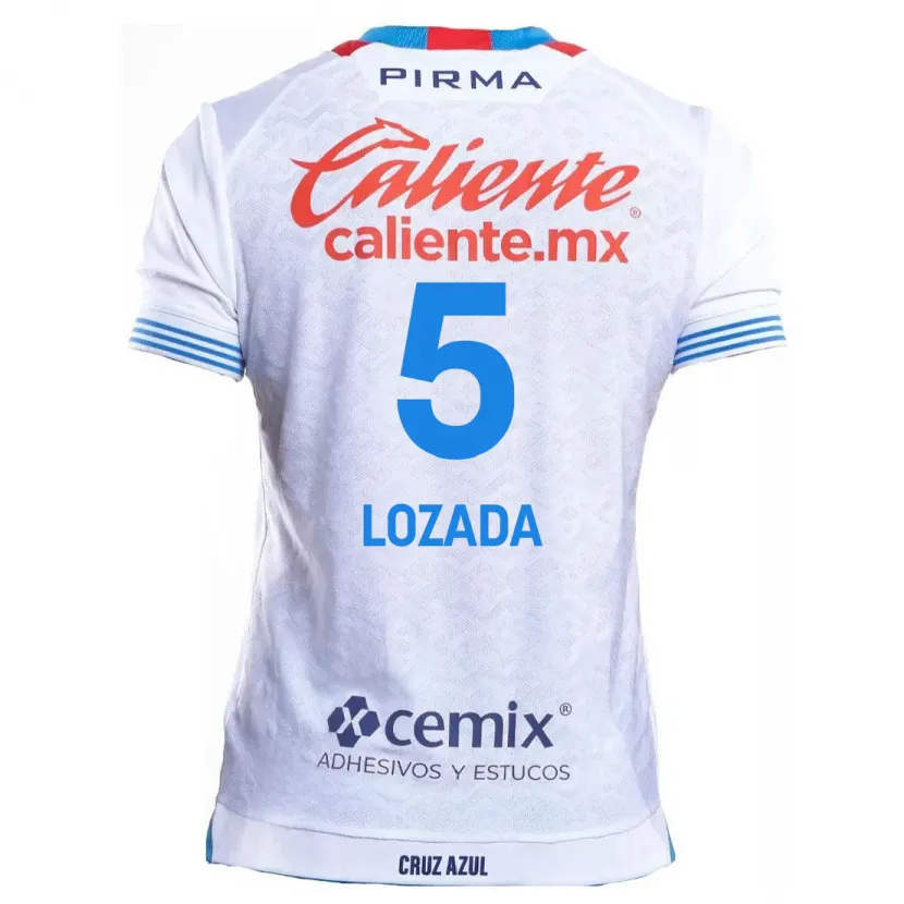 Danxen Niño Camiseta Ana Lozada #5 Blanco Azul 2ª Equipación 2024/25 La Camisa