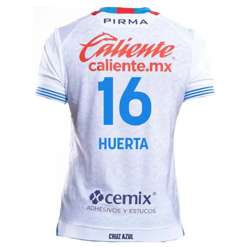 Danxen Niño Camiseta Ana Gabriela Huerta #16 Blanco Azul 2ª Equipación 2024/25 La Camisa