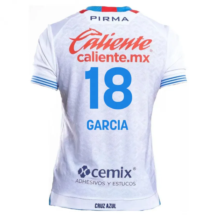 Danxen Niño Camiseta Diana Garcia #18 Blanco Azul 2ª Equipación 2024/25 La Camisa